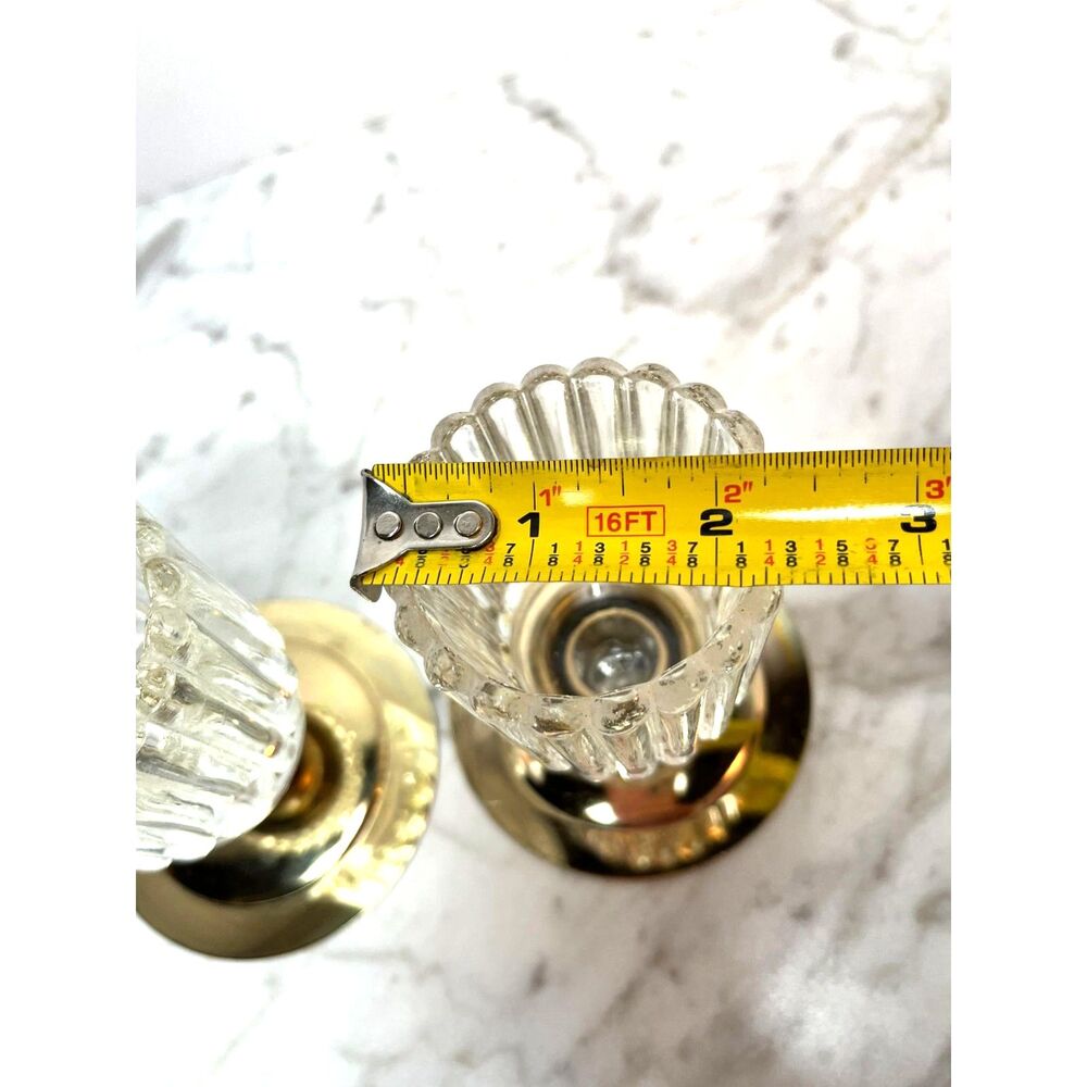 Glass and Brass Votive Holders Set of 2 Candle Holders Home Decor - Picture 8 of 11